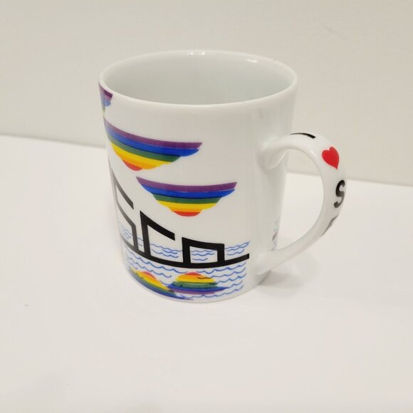 1981 San Francisco Rainbow Mug I ❤️ SF Handle Design Ceramic Coffee Cup - Picture 3 of 6